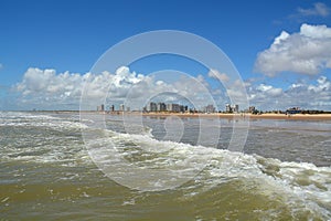 The brazilian beach Orla de Atalaia in the capital,Aracaju,Sergipe