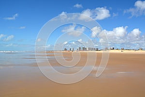 The brazilian beach Orla de Atalaia in the capital,Aracaju,Sergipe