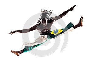 Brazilian black man dancer dancing capoiera