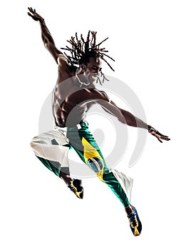 Brazilian black man dancer dancing jumping