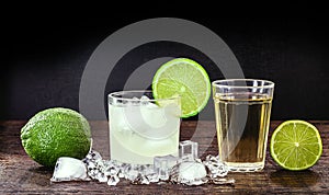 Brazilian Caipirinha, typical Brazilian cocktail made with lemon, cachaÃ§a and sugar. International caipirnha day on September 13