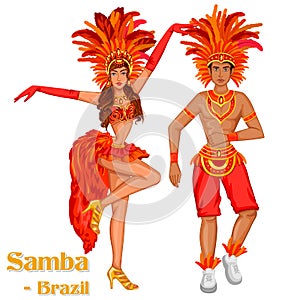 Brazilian Couple performing Samba dance of Brazil