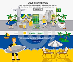 Brazilian Culture 2 Flat Banners Composition