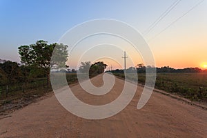 Brazilian dirt road in perspective