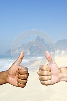 Brazilian Diversity Thumbs Up Cariocas Ipanema Beach Rio photo