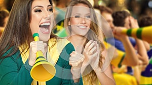 Brazilian fans, soccer photo