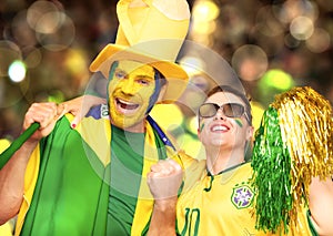 Brazilian fans, soccer photo