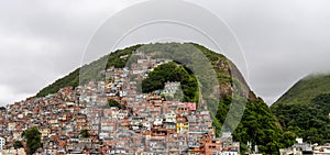 Brazilian Favela in Rio de Janeiro on a cloudy day
