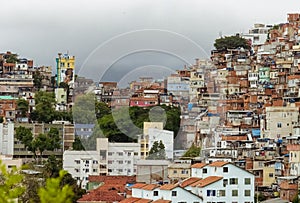 Brazilian Favela in Rio de Janeiro on a cloudy day