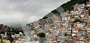 Brazilian Favela in Rio de Janeiro on a cloudy day