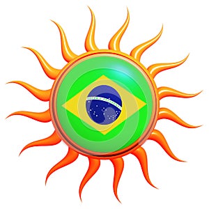 Brazilian flag in 3d sun