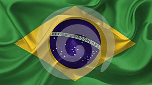 Brazilian flag of brazil waving animation