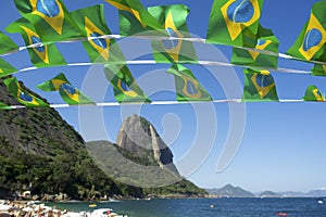 Brazilian Flag Bunting Red Beach Sugarloaf Rio Brazil