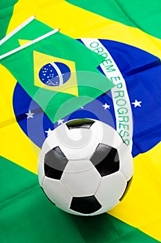 Brazilian flag and football