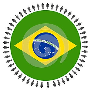 Brazilian flag with people