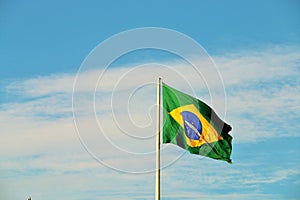 Brazilian flag waving