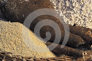 Brazilian food: goma and cassava. photo