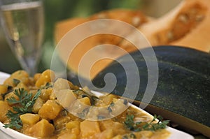 Brazilian food: Pumpkin stew (Quibebe).