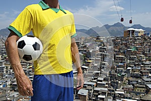 Brazilian Football Player Soccer Ball Favela Slum