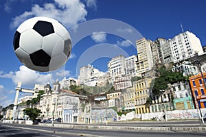 Brazilian Football Soccer Ball Salvador Bahia Brazil Skyline