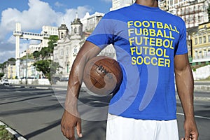 Brazilian Football Soccer Player Standing in Salvador Brazil