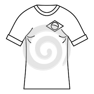 Brazilian football t shirt icon, simple style