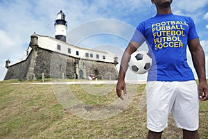 Brazilian Footballer Soccer Player Standing in Salvador Brazil