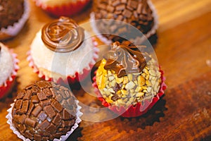 Brazilian gourmet brigadeiro. Brazilian food, dessert. photo