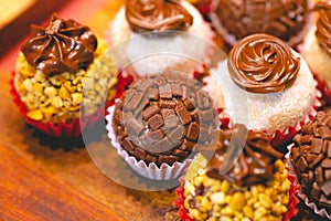 Brazilian gourmet brigadeiro. Brazilian food, dessert. photo