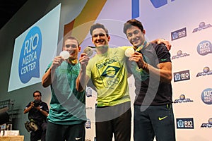 Brazilian gymnasts Medal Winners Press Conference