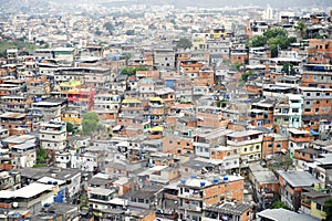 Brazilian Hillside Favela Shantytown Rio de Janeiro Brazil