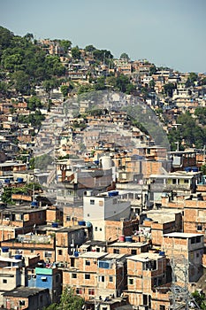 Brazilian Hillside Favela Shantytown Rio de Janeiro Brazil photo