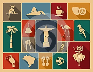Brazilian icons. Vector illustration