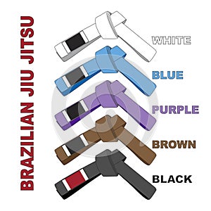 Brazilian Jiu Jitsu Belts Illustration