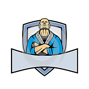 Brazilian Jiu Jitsu Master Shield Mascot photo
