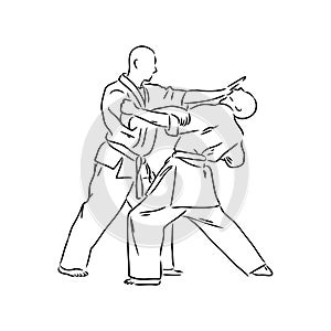 Brazilian Jiu Jitsu Technique in Vector Illustration