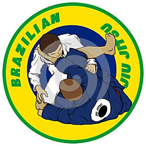 Brazilian Jiujitsu athletes rolling each other