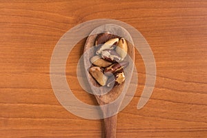 Brazilian Nuts into a spoon. Castanha do Para photo