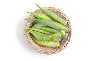 Brazilian Okra into a Basket