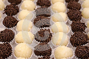 Brazilian party candy as know as brigadeiro. Made with sweet condensed milk and cocoa powder