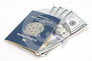 Brazilian passport and dollars