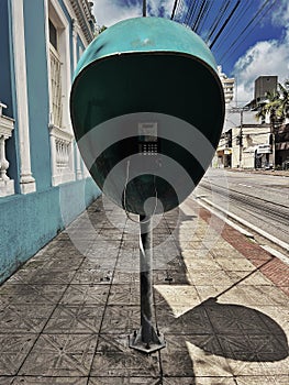 Brazilian payphone on the sidewalk