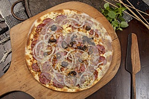 Brazilian pepperone pizza photo