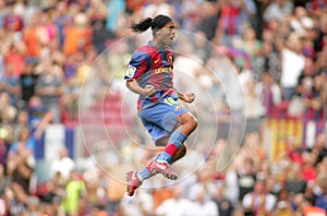 Brazilian player Ronaldinho in action