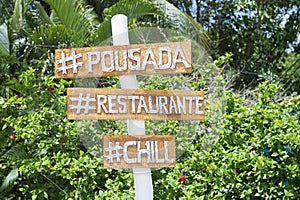 Brazilian Pousada Sign Nordeste Bahia Beach photo