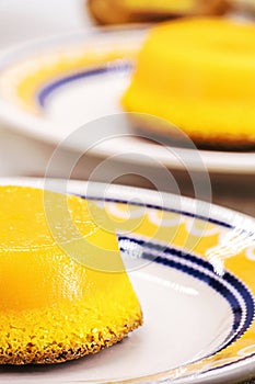 Brazilian quindim is a typical sweet from the northeast, It corresponds to the Portuguese recipe known as brisa-do-Lis