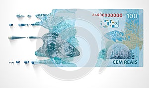 Brazilian Real Melting Dripping Banknote