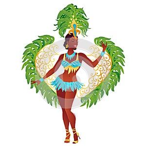 Brazilian samba dancer vector.