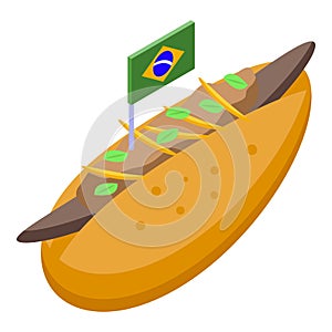 Brazilian sandwich icon isometric vector. Brazil food