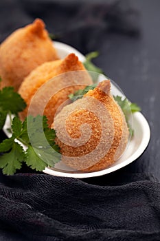 Brazilian snack. Coxinha de Frango.